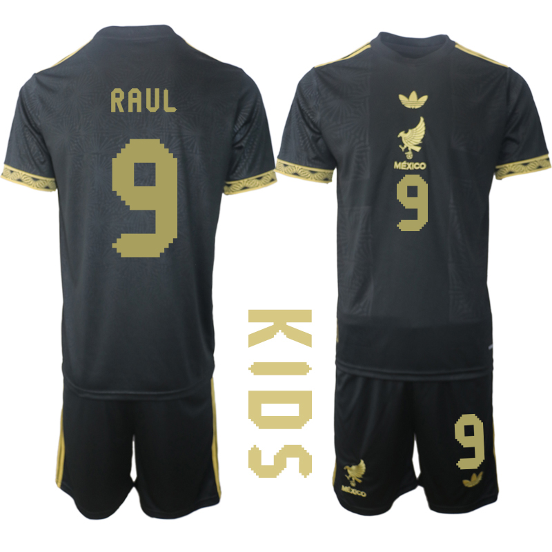 Youth 2025-2026 National Team Season Mexico Black #9 Soccer Jersey->youth soccer jersey->Youth Jersey